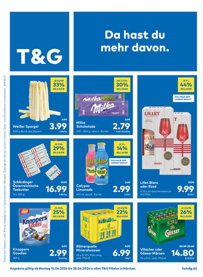 Angebote von Supermärkte in Bad Kleinkirchheim | T&G Flugblatt in T&G | 14.4.2024 - 28.4.2024
