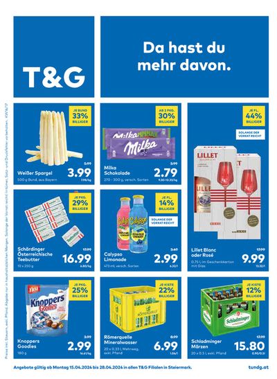 Angebote von Supermärkte in Schladming | T&G Flugblatt in T&G | 14.4.2024 - 28.4.2024