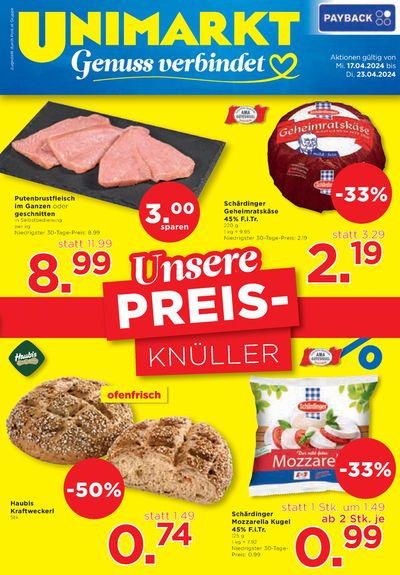 Angebote von Supermärkte in Salzburg | Unimarkt flugblatt in Unimarkt | 17.4.2024 - 23.4.2024