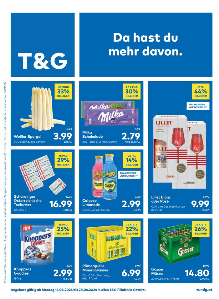 T&G Katalog in Nußdorf-Debant | T&G Flugblatt | 16.4.2024 - 30.4.2024