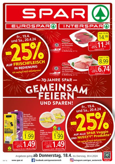 Angebote von Supermärkte in Wattens | Spar flugblatt in Spar | 17.4.2024 - 1.5.2024