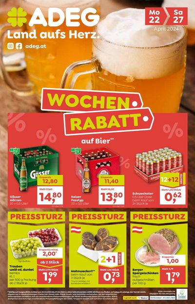 Angebote von Supermärkte in Ebensee am Traunsee | WOCHEN RABATT in ADEG | 21.4.2024 - 5.5.2024