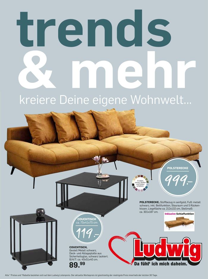 Möbel Ludwig Katalog | Trends & Mehr | 21.4.2024 - 18.5.2024