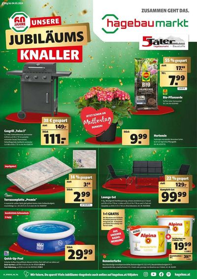 Angebote von Baumärkte & Gartencenter in Saalfelden am Steinernen Meer | Jubiläums-Knaller in Hagebau | 23.4.2024 - 7.5.2024