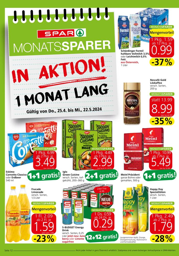 Spar Katalog in Graz | Spar flugblatt | 24.4.2024 - 8.5.2024