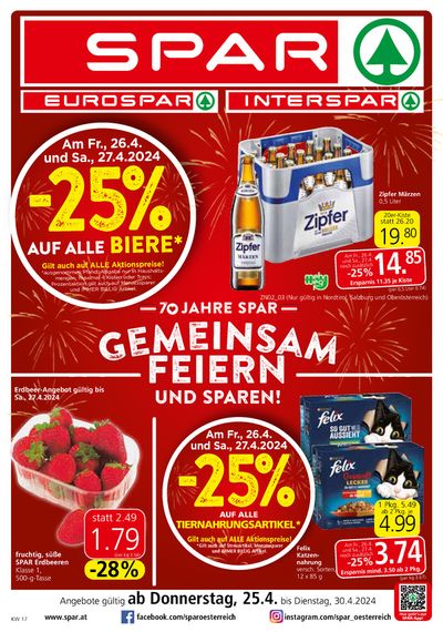 Angebote von Supermärkte in Seefeld in Tirol | GEMEINSAM FEIERN UND SPAREN! in Eurospar | 24.4.2024 - 8.5.2024