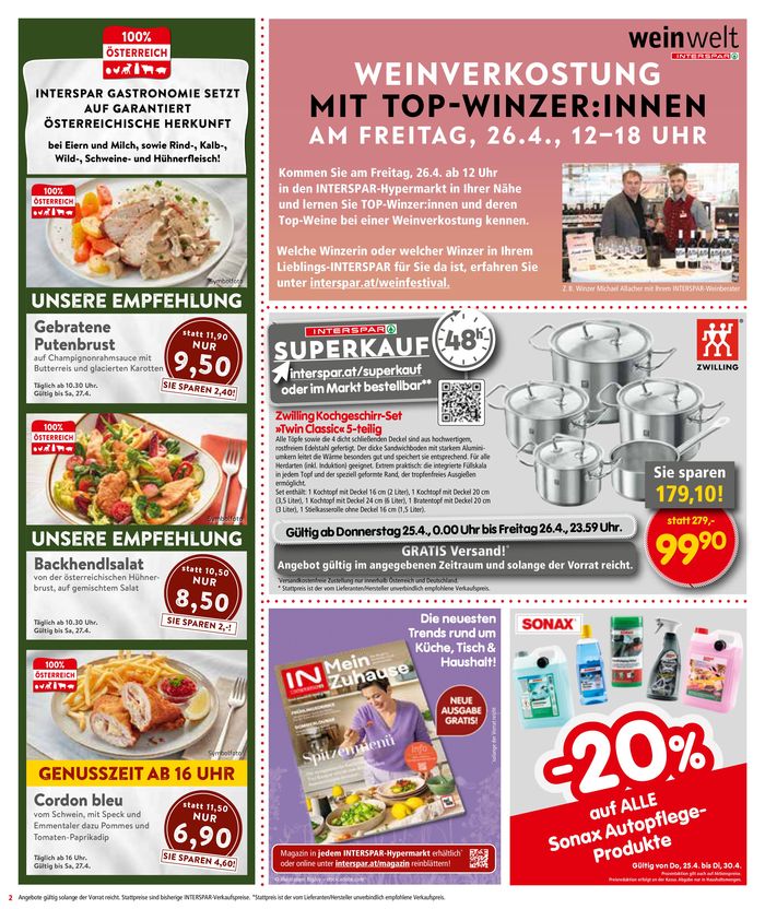 Interspar Restaurant Katalog in Deutschlandsberg | Interspar Restaurant flugblatt | 27.4.2024 - 11.5.2024