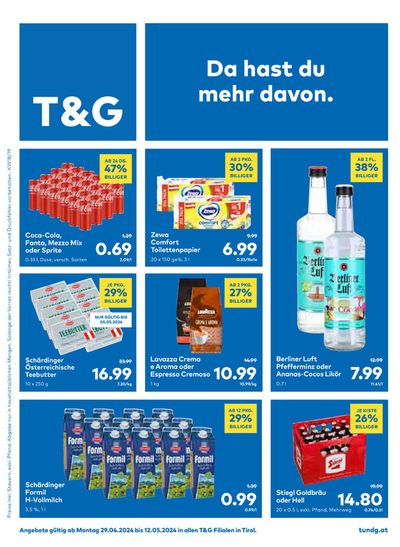 Angebote von Supermärkte in Westendorf | T&G Flugblatt in T&G | 29.4.2024 - 13.5.2024