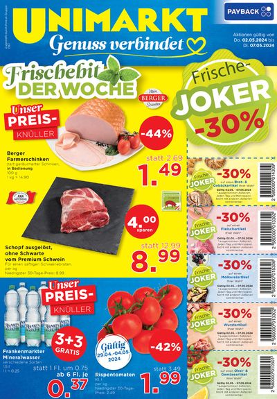 Angebote von Supermärkte in Raaba-Grambach | Unimarkt flugblatt in Unimarkt | 2.5.2024 - 7.5.2024