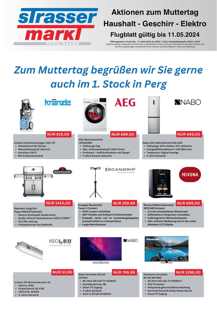 Strasser Markt Katalog in Perg | STRASSER FLUGBLATT | 30.4.2024 - 11.5.2024