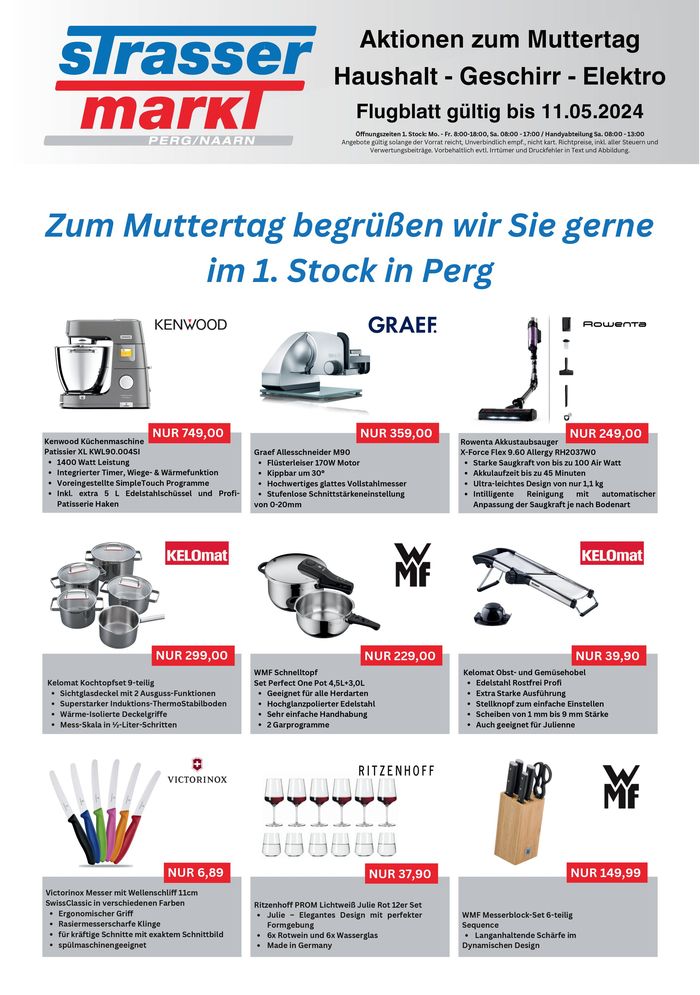 Strasser Markt Katalog in Naarn im Machlande | STRASSER FLUGBLATT | 30.4.2024 - 11.5.2024
