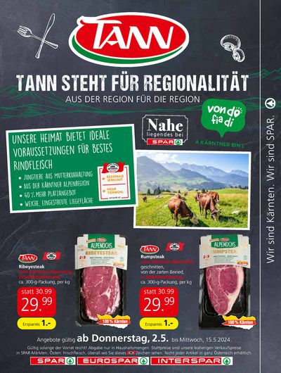 Angebote von Supermärkte in Seeboden am Millstätter See | Spar flugblatt in Spar | 1.5.2024 - 15.5.2024