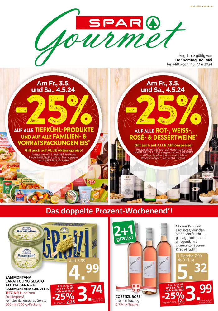 SPAR-Gourmet Katalog in Klosterneuburg | SPAR-Gourmet flugblatt | 1.5.2024 - 15.5.2024