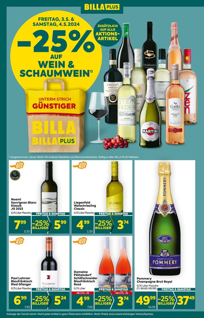 Billa Katalog in Sollenau | Billa flugblatt | 1.5.2024 - 15.5.2024