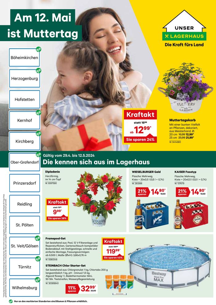 Lagerhaus Katalog in Amstetten | Flugblatt Mai Anfang 2024 | 3.5.2024 - 17.5.2024
