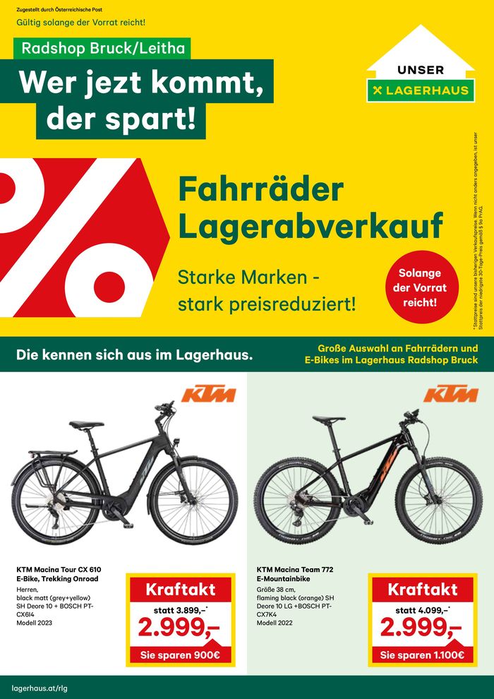 Lagerhaus Katalog in Mattersburg | Lagerabverkauf Radshop Bruck/Leitha | 5.5.2024 - 19.5.2024