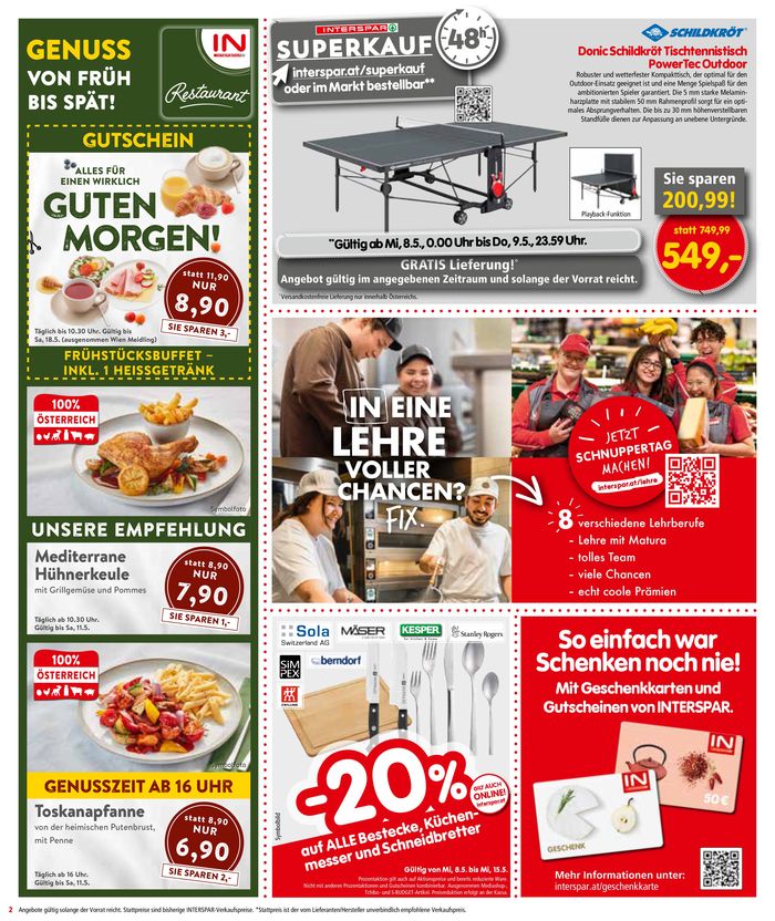 Interspar Restaurant Katalog in Kapfenberg | Interspar Restaurant flugblatt | 6.5.2024 - 20.5.2024