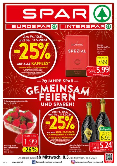Angebote von Supermärkte in Wagna | GEMEINSAM FEIERN UND SPAREN! in Spar | 7.5.2024 - 21.5.2024