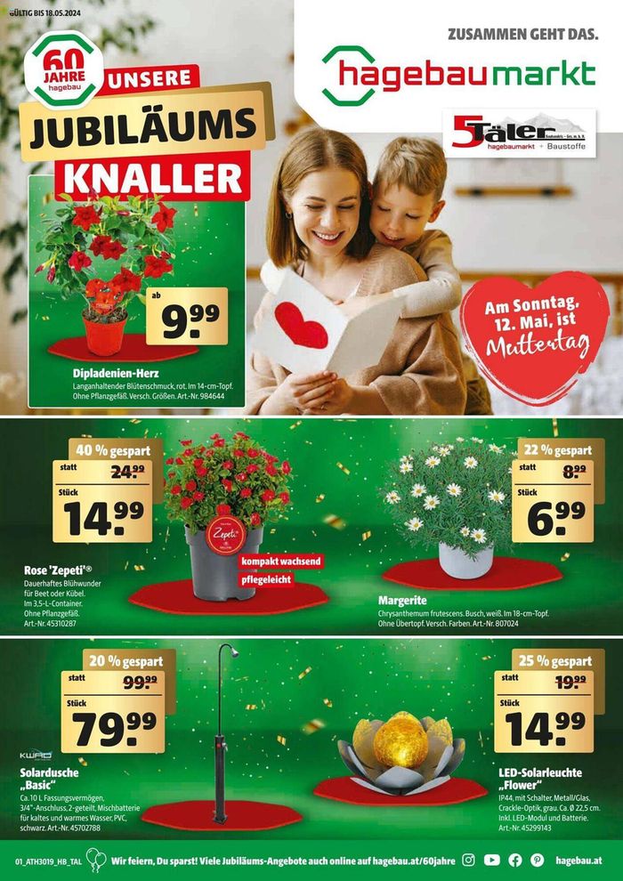 Hagebau Katalog in Rosental an der Kainach | Jubiläums Knaller | 7.5.2024 - 21.5.2024