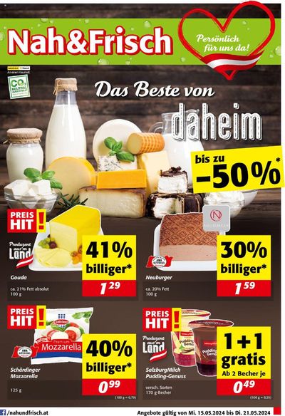 Angebote von Supermärkte in Schenkenfelden | BIS ZU 50 % AKTION in Nah & Frisch | 15.5.2024 - 21.5.2024
