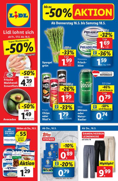 Angebote von Supermärkte in Michelhausen | Flugblatt in Lidl | 16.5.2024 - 22.5.2024