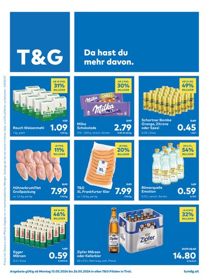 Angebote von Supermärkte in Lechaschau | T&G Flugblatt in T&G | 12.5.2024 - 26.5.2024