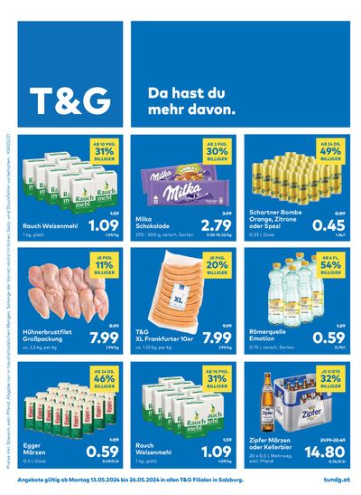 Angebote von Supermärkte in Uttendorf | T&G Flugblatt in T&G | 12.5.2024 - 26.5.2024
