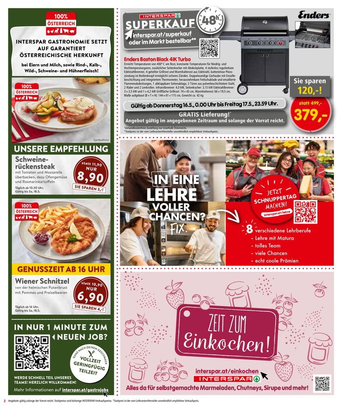 Interspar Restaurant Katalog in Unterwart | Interspar Restaurant flugblatt | 14.5.2024 - 28.5.2024