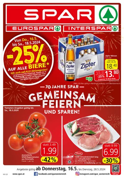 Angebote von Supermärkte in Walchsee | Spar flugblatt in Spar | 15.5.2024 - 29.5.2024