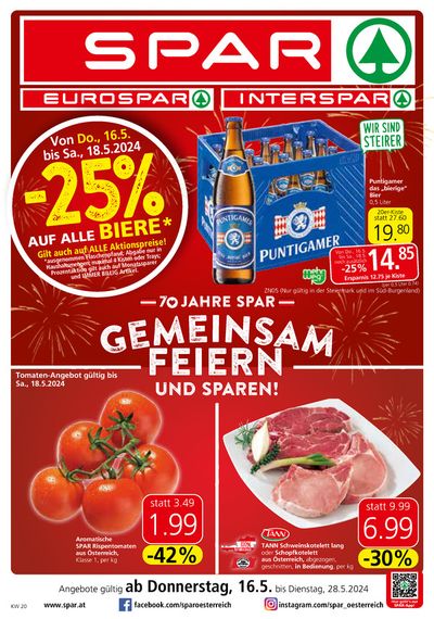 Angebote von Supermärkte in Graz | Spar flugblatt in Spar | 15.5.2024 - 29.5.2024