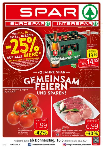 Angebote von Supermärkte in Hittisau | Spar flugblatt in Spar | 15.5.2024 - 29.5.2024