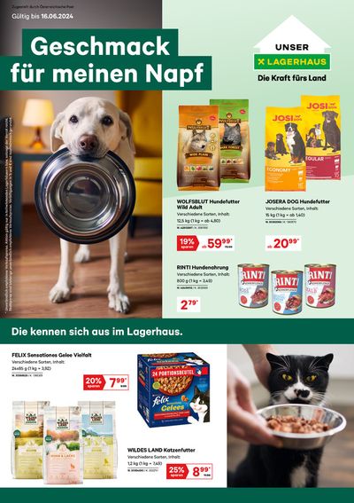 Lagerhaus Katalog in Neulengbach | Geschmack für meinen Napf | 15.5.2024 - 29.5.2024