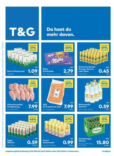 Angebote von Supermärkte in Ramsau | T&G Flugblatt in T&G | 19.5.2024 - 2.6.2024