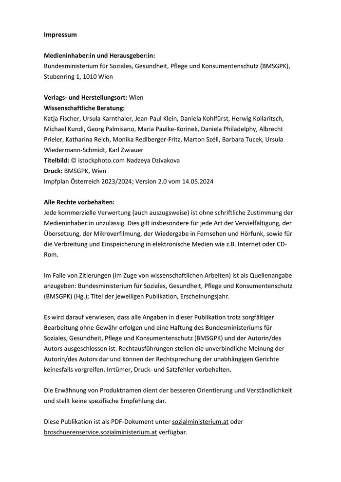 Apotheken Katalog in Kottingbrunn | Impfplan Österreich 2023/2024 | 21.5.2024 - 31.12.2024