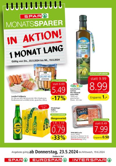 Angebote von Supermärkte in Bad Tatzmannsdorf | Monatsparer in Spar | 22.5.2024 - 5.6.2024