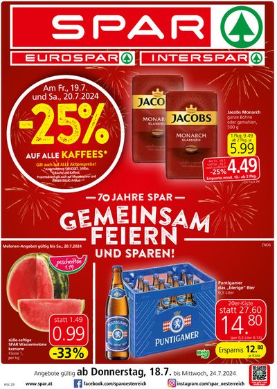 Angebote von Supermärkte in Wien | Top-Angebote für alle Schnäppchenjäger in Spar | 17.7.2024 - 31.7.2024