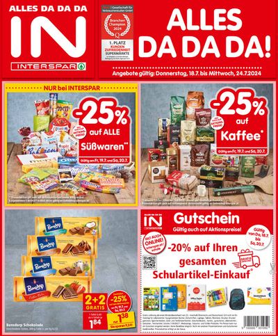 Angebote von Supermärkte in Klagenfurt am Wörthersee | Tolles Angebot für alle Kunden in Interspar | 19.7.2024 - 2.8.2024