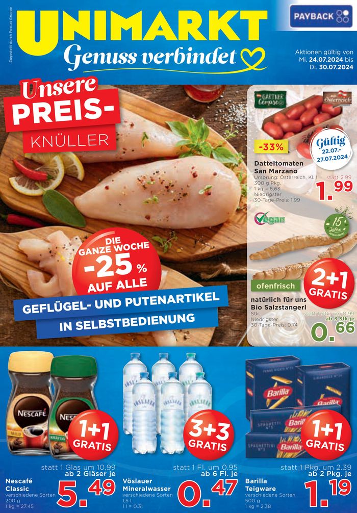 Unimarkt Katalog in Wels | Unimarkt flugblatt | 24.7.2024 - 7.8.2024