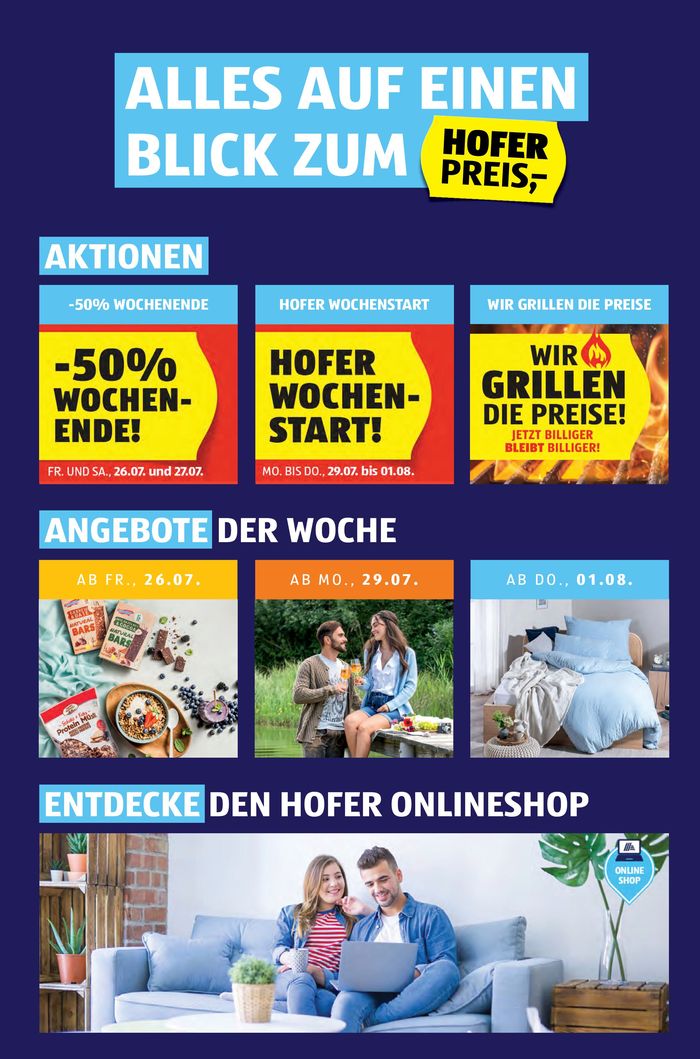 Hofer Katalog | Blättern Sie online im HOFER Flugblatt | 24.7.2024 - 7.8.2024