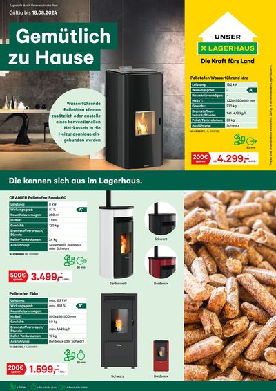 Angebote von Baumärkte & Gartencenter in Feldbach | Genol Pelletofen in Lagerhaus | 27.7.2024 - 10.8.2024
