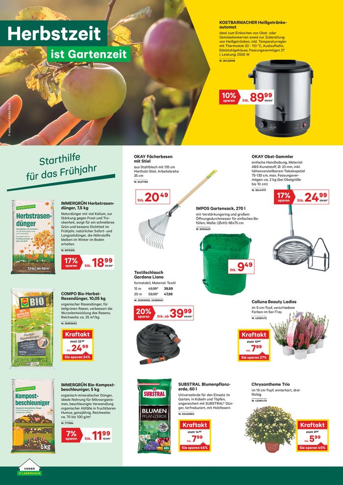 Lagerhaus Katalog in Eggelsberg | Flugblatt Eröffnungsfest Bau- & Gartenmarkt Furth | 10.9.2024 - 24.9.2024