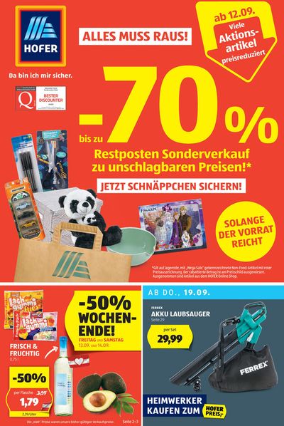 Hofer Katalog in Oberwart | Blättern Sie online im HOFER Flugblatt | 11.9.2024 - 25.9.2024