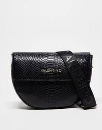 Valentino – Biggs – Umschlagtasche in Schwarz mit Schlangenhautmuster für 109€ in ASOS