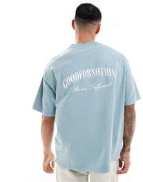 Good For Nothing – Oversize-T-Shirt in Blaugrün mit Logo für 50€ in ASOS