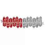 Adventskalenderzahlen aus Filz, rot, grau, 2,7–6,5 cm für 2,99€ in Buttinette