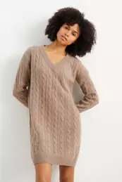 Kaschmir-Strickkleid - Zopfmuster für 149,99€ in C&A