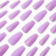 Lilac Glitter Squareletto Vegan Faux Nail Set - 24 Pack für 6,49€ in Claire's