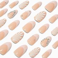 Bling Shells & Pearls Almond Vegan Faux Nail Set - 24 Pack für 7,49€ in Claire's