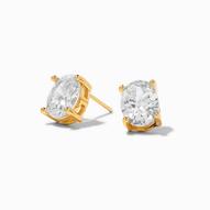 C LUXE by Claire's 18k Yellow Gold Plated 8MM Cubic Zirconia Oval Stud Earrings für 9,2€ in Claire's
