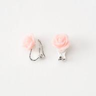 Silver Glitter Rose Clip On Stud Earrings - Pink für 3,2€ in Claire's